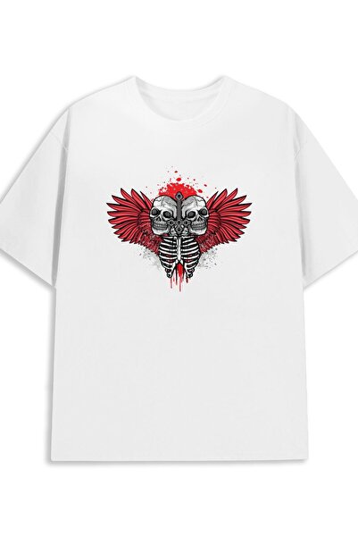BASEPULSE Winged Skull Tee Skeleton Plain Comfort Color Thirt Men 180G 100% W...