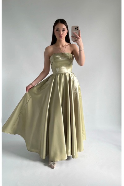 ayşenur Dinçer butik Cindirella Abiye Fıstık Yeşili