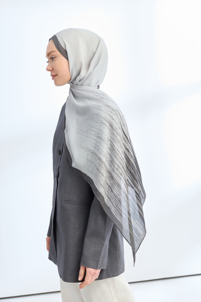 ARMANDA Elegant Harmony Linora Patterned Shawl - Silver - Smoked