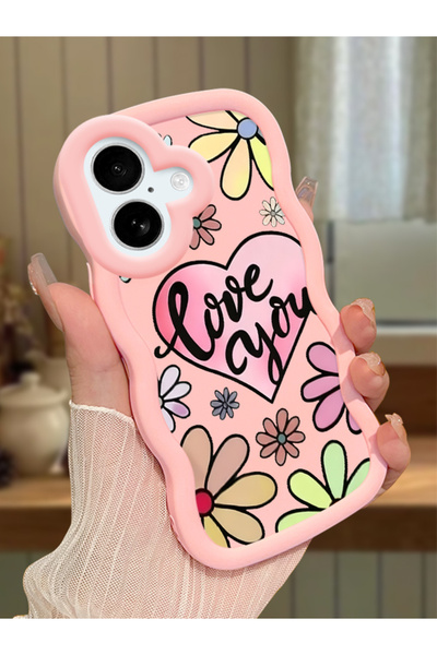 Hontinga iPhone 16 Compatible Case with Camera Protection Pink Silicone Coupl...