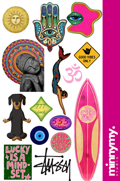 Minnymy Yoga Collection Sticker, Çıkartma, Ajanda, Günlük, Planlayıcı, Bullet...