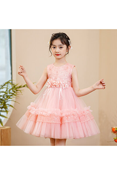 Printesasofy Rochie de tul pentru fete Consuelo roz evenimente