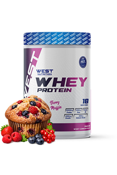 West Nutrition Whey Protein Tozu 540 gr 18 Servis Berry Muffin Aromalı