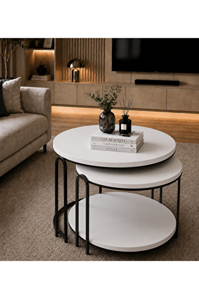 SEDAŞ LIVING UNITS 2 li Salon Yavrulu Katlı Orta Sehpa Suntalam LENKA (Siyah)...