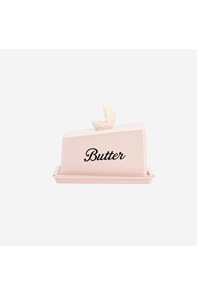 YVONNE ELLEN Animals Sea Shell Pink Stoneware Butter Dish with Handle 15X11X1...
