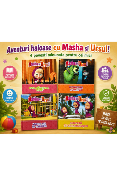 Litera Pachet 4 carti din seria Masha si Ursul