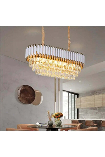 RFAN Πολυέλαιος RFAN, Μοντέλο S89001/800*300, Κρυστάλλινη Υφή, Μέταλλο, 8 X E...
