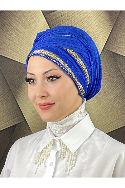 BUTİKAMBAR شال بون للسهرة مرصع بالأحجار الذهبية