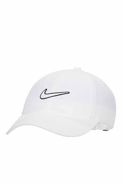 Nike Unisex Beyaz Şapka Ayarlanabilir Spor Şapka Beyaz İşlemeli Logo Günlük B...