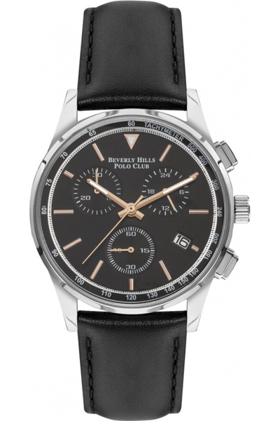 Beverly Hills Polo Club Ceas de modă negru pentru bărbați BEVERLY HILLS BP321...