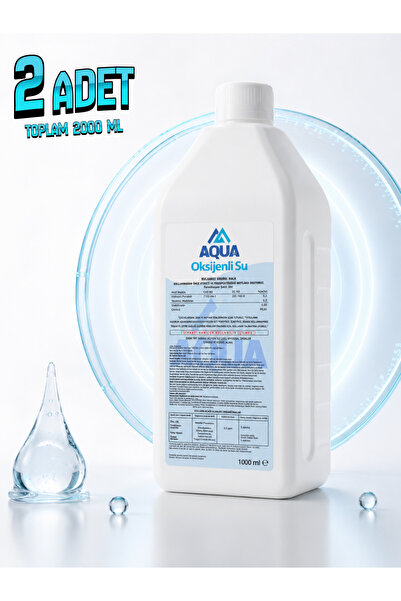Aqua Med 2 Adet Oksijenli Su 1000 ML Hidrojen Peroksit Yara Kesik İlk Yardım ...