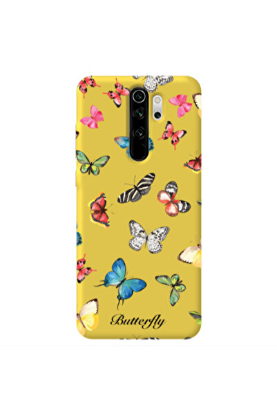 Other Xiaomi Redmi Note 8 Pro Mixed Butterflys Yellow Colored Silicone TPU Θήκη