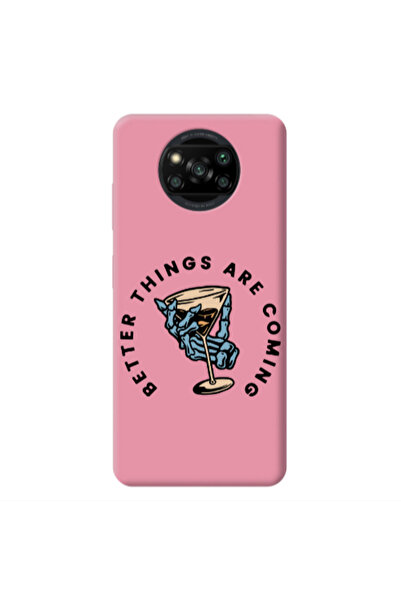 Other Xiaomi Poco X3 /X3 Pro Better Things Are Coming Pink Colored Silicone T...