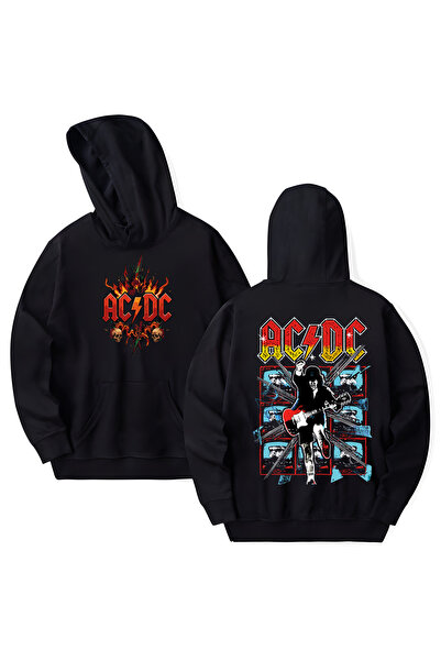 STİL-X ACDC pamučna majica sa kapuljačom, dugim rukavima i 3 niti