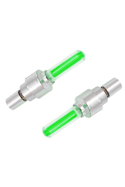 unbranded Καπάκι βαλβίδας ποδηλάτου AG304B, LED, 6.5cm, 2τμχ, πράσινο