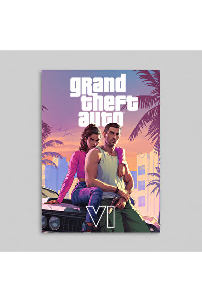 Orendart Grand Theft Auto VI Video Game Çerçevesiz Oyun Poster Gta 6