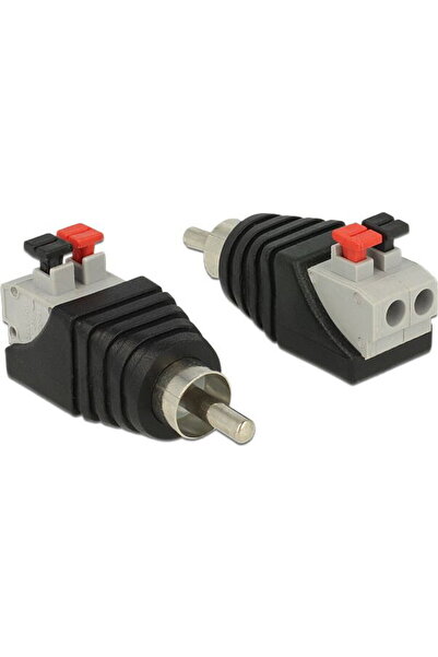 DELOCK Adaptor bloc terminal 2 pini la mufă Cinch cu buton de apăsare