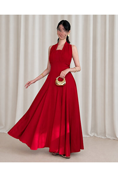 Angelinaa Long Soft Dress Red Color