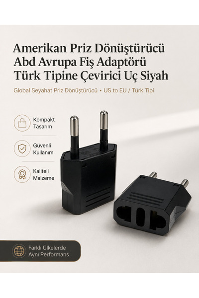 MVLH Amerikan Priz Dönüştürücü Abd Avrupa Fiş Adaptörü Türk Tipine Çevirici U...