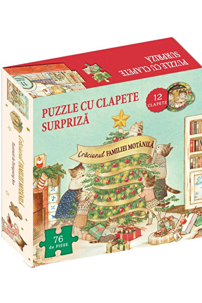 Editura DPH Crăciunul familiei Motanila. Carte + Puzzle surpriză cu clapetă, ...