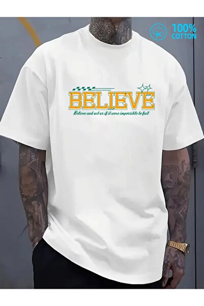 23 nisan Believe Act Boldly Shirt Funny T Shirts for Men 180G 100% Cotton Hig...