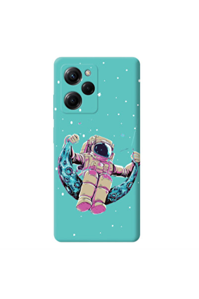 Other Xiaomi Poco X5 Pro Astronaut swinging on the moon Turquoise Colored Sil...