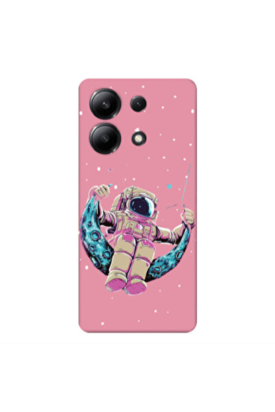 Other Xiaomi Redmi Note 13 4G Astronaut swinging on the moon Pink Colored Sil...