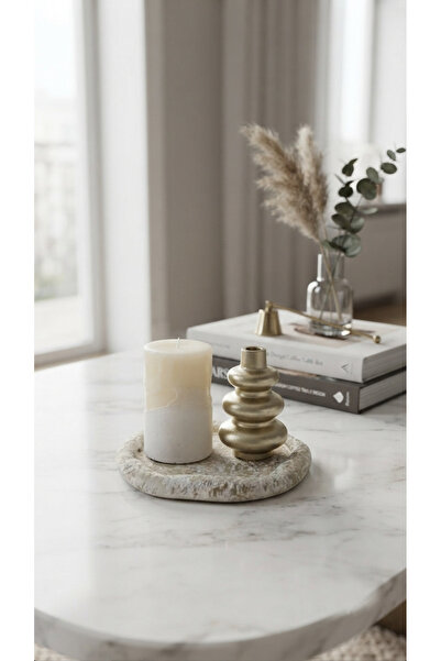 BalibeeCandle BalibeecandleHandmade Luxry 3lü set Tabak -Mum - Vazo