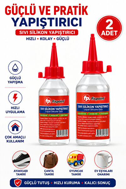 Alıç Sıvı Silikon Yapıştırıcı 100 ml x 2 Adet Güçlü Şeffaf Yapıştırıcı Ahşap ...