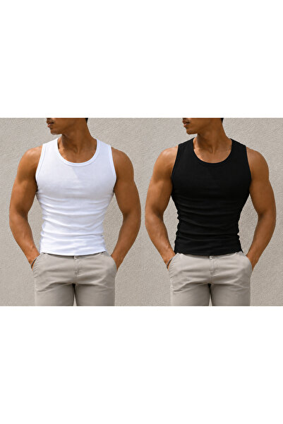Livik Tricou din lycra slimfit cu guler halter pentru bărbați, pentru sport ș...