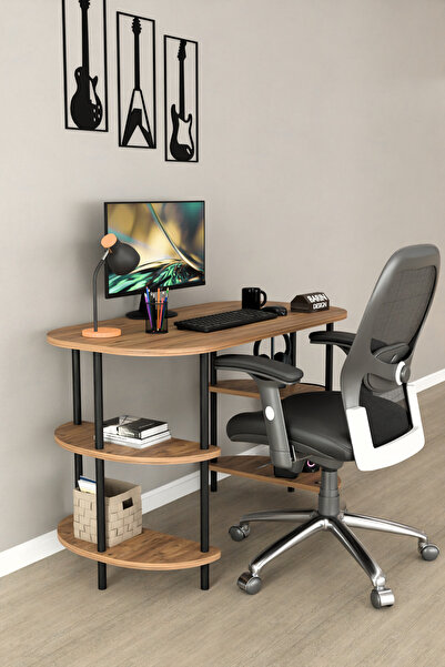 BARIN DESIGN Çok Amaçlı Çalışma Masası - Kitaplıklı Bilgisayar Masası, Ofis M...