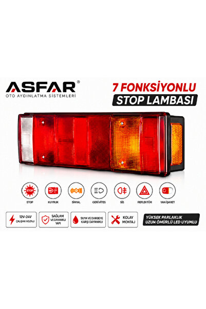 YTO 7 FONKSİYONLU STOP LAMBASI 12-24 VOLT KABLOLU