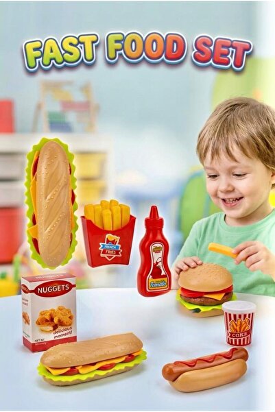 Tıfıl Toys Fast Food Toy Set - Educational Intelligence-Enhancing Toy Hamburg...