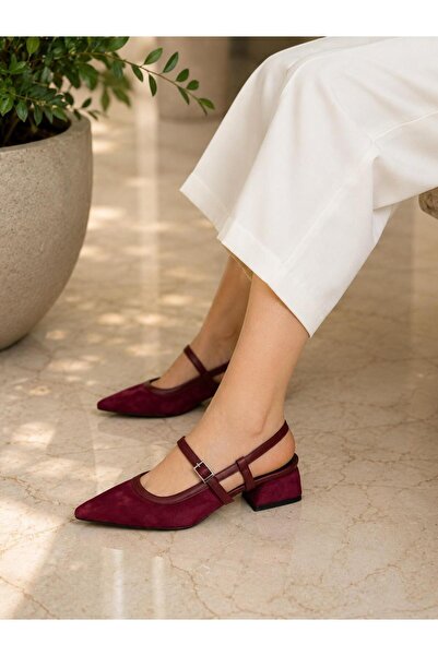 irmona Amore Bordo Suede 3 cm Short Heel Strappy Sandals Shoes