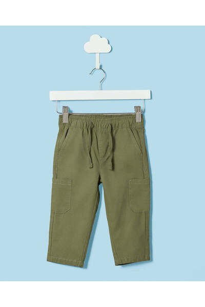 REDTAG Infant Boys Green pull-on Elasticated Waistband & Drawstring Trousers
