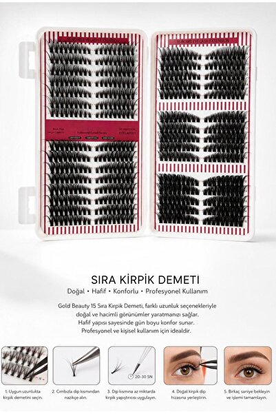 SEVRU Kitap Palet 570 Demet Yoğun Hacimli Doğal & Yoğun İpek Takma Kirpik Set...