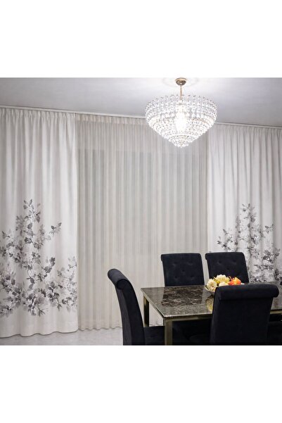 Metropolitan Concept Set de perdele opace cu imprimeu floral, semi-opace