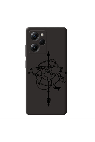 Other Xiaomi Poco X5 Pro Old Map Black Colored Silicone TPU Θήκη