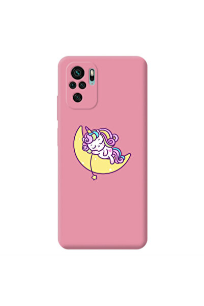 Other Xiaomi Redmi Note 10S Sleeping horse Pink Colored Silicone TPU Θήκη