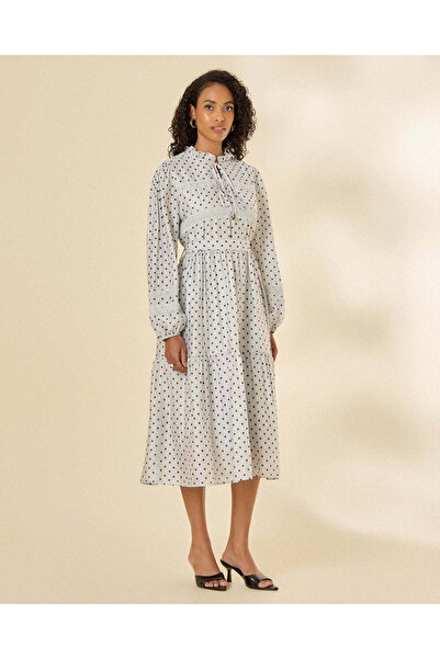 REDTAG Women Ivory And Black Printed Casual Dress