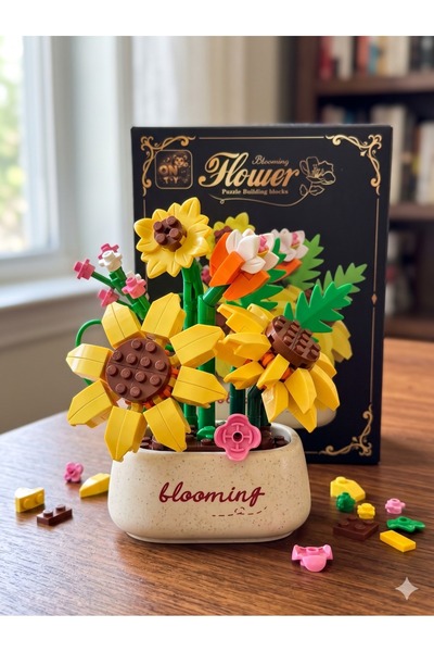 Arvela Premium Blooming Çiçek Yapım Blokları - DIY Ayçiçeği Buketi Büyük Boy ...