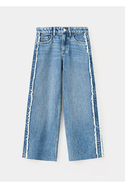 MANGO Kids Dikişsiz wide leg jean pantolon