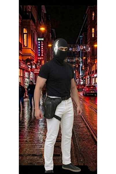 iyzi Unisex Black Waterproof Waist Leg Shoulder Biker Bag and Biker Balaclava...