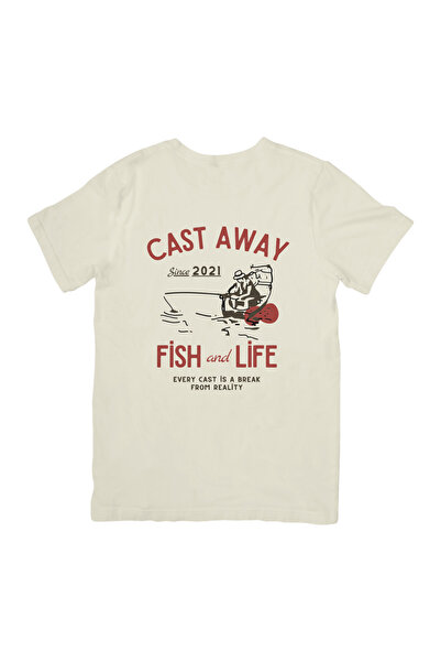 Cast Away Baskılı Unisex Premium Penye Balıkçı Tasarım Tişört