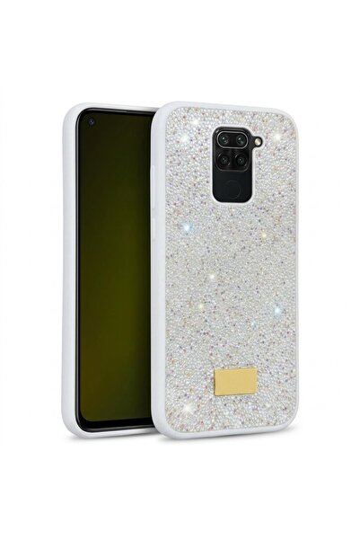Pilanix Xiaomi Redmi Note 9 Kılıf Silikon Kenarlı Taşlı Parlak Lux Diamond Kapak