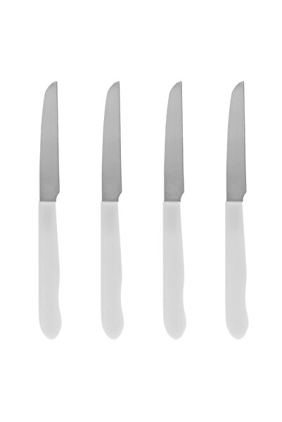 Z Store 4 cuțite de masă din oțel inoxidabil cu mâner alb - 19cm
