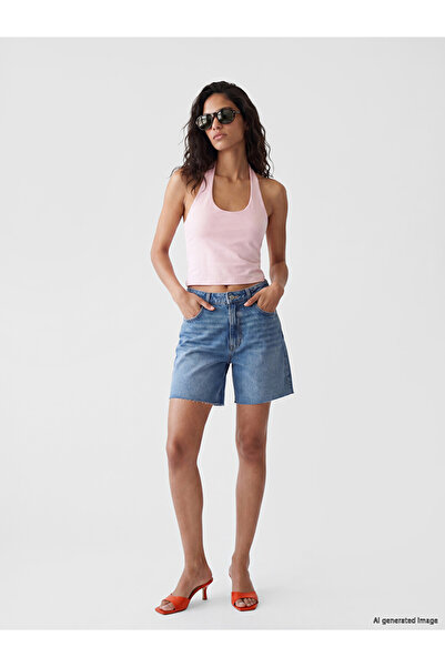 LC Waikiki Blue Regular Fit Women's Jean Shorts