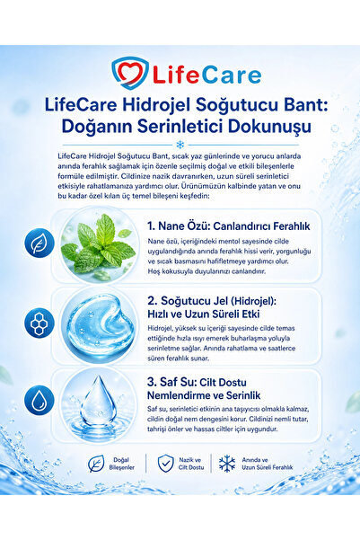 Life Care Serinletici Ferahlatıcı Hidrojel Bant 8 adet