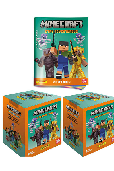 Next Plus Lisanslı Minecraft Panini Macera Devam Ediyor Çıkartma Albüm+2 Kutu...