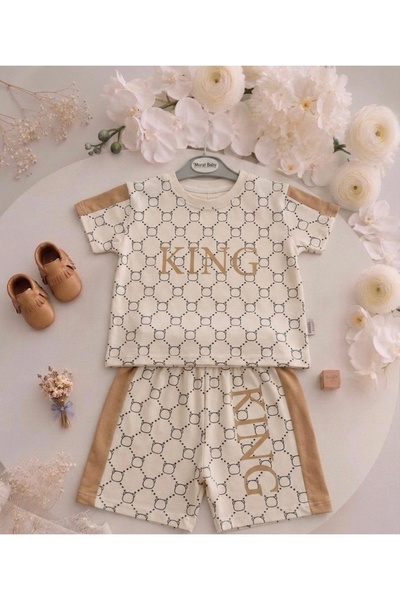 RÜYA KİDS Baby boy summer printed 100% cotton jersey set
